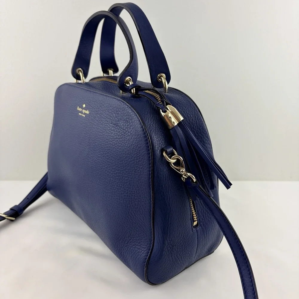 Kate Spade Atwood Place Bayley Satchel Oceanic Blue Leather Crossbody NWT
